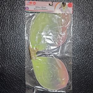 Glitter Wings with Gold and Pink Accents